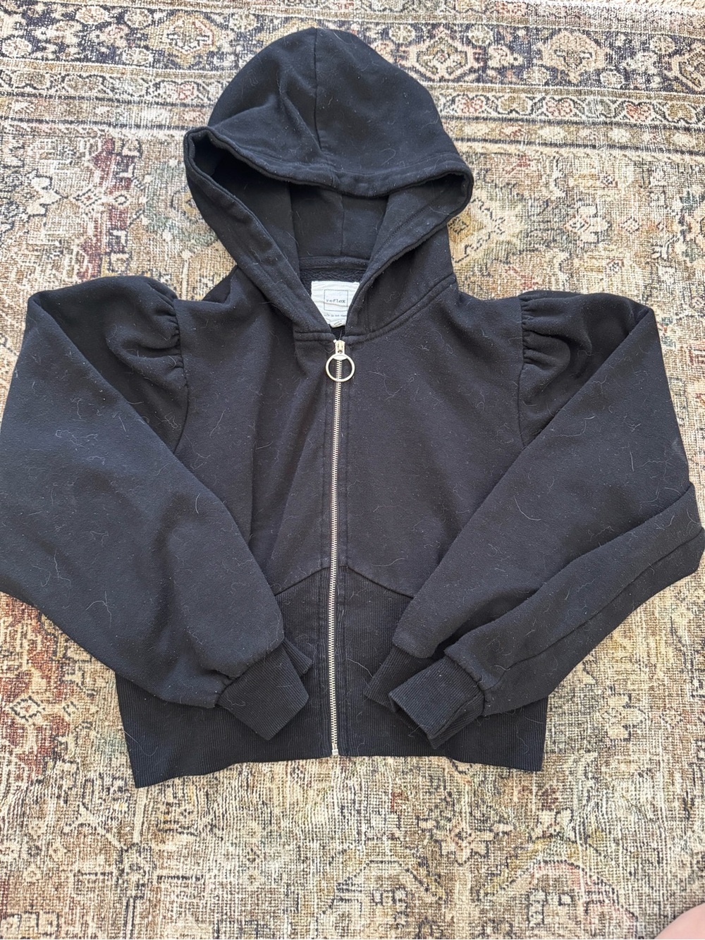 Reflex Black Hooded Zip Sweatshirt